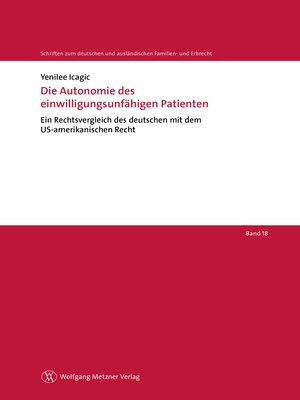 cover image of Die Autonomie des einwilligungsunfähigen Patienten